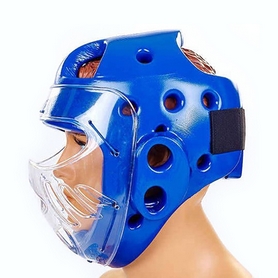 Шлем для тхэквондо с пластиковой маской Daedo BO-5490-B синий - Фото №3