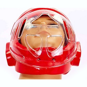 Шлем для тхэквондо с пластиковой маской Daedo BO-5490-R красный - Фото №6