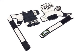 Перчатки для смешанных единоборств MMA PU Venum BO-5699-W бело-черные - Фото №2