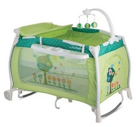 Манеж-кровать Lorelli Bertoni I'Lounge 2 Layer Rocker Green Garden