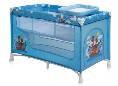 Манеж-кровать Lorelli Nanny 2 Layer adventure blue