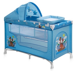 Манеж-кровать Lorelli Nanny 2 Layer plus blue adventure