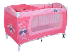 Манеж-кровать Lorelli Bertoni Danny 2 Layers Rocker Pink Kitty
