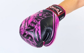 Перчатки боксерские Twins  FBGV-TW2PK черно-розовые - Фото №3