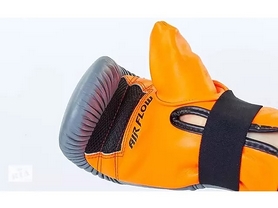 Перчатки снарядные кожаные Twins TBGL-6F-GR оранжево-серые - Фото №4
