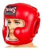 Шлем боксерский кожаный Twins HGL-3-RD красный