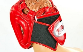Шлем боксерский кожаный Twins HGL-3-RD красный - Фото №5
