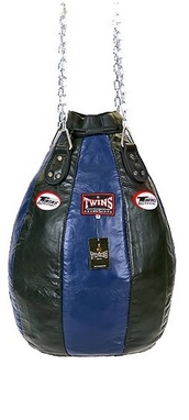 Чехол каплевидного боксерского мешка кожаный (без наполнителя) Twins PPL-BU-M синий