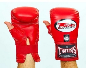 Перчатки снарядные кожаные Twins TBGL-1H-RD красные - Фото №4