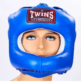 Шлем боксерский с бампером Twins HGL-9-BU синий - Фото №2