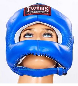 Шлем боксерский с бампером Twins HGL-9-BU синий - Фото №5
