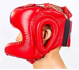 Шлем боксерский с бампером Twins HGL-9-RD красный - Фото №2