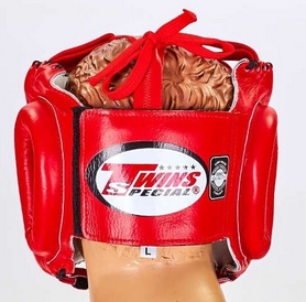Распродажа*! Шлем боксерский с бампером Twins HGL-9-RD красный - XL - Фото №4