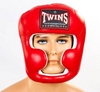 Шлем боксерский кожаный Twins HGL-3-RD красный - Фото №2