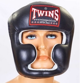 Шлем боксерский кожаный Twins HGL-3-BK черный - Фото №2