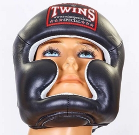 Шлем боксерский кожаный Twins HGL-3-BK черный - Фото №4