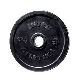 Диск прогумований олімпійський 15 кг Inter Atletika з хватами - 51 мм