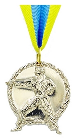 Медаль спортивная Grante "Карате"  C-4338-2 серебро