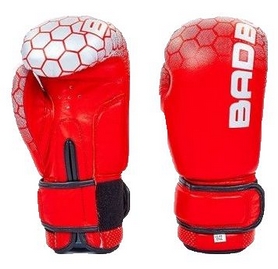 Перчатки боксерские кожаные Bad Boy, красные