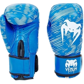 Перчатки боксерские кожаные Venum, синие