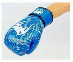 Перчатки боксерские кожаные Venum, синие - Фото №3