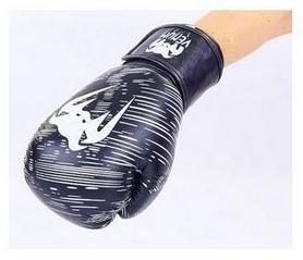 Перчатки боксерские кожаные Venum, черные - Фото №3