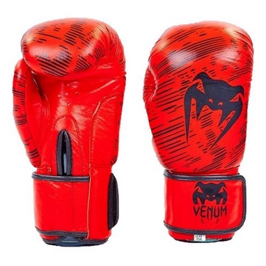 Перчатки боксерские кожаные Venum, красные