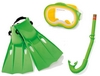 Набор для плавания (маска + трубка + ласты) Intex 55955 зеленый