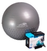 М'яч для фітнесу (фітбол) полумассажний з насосом 65 см PowerPlay 4003 сірий