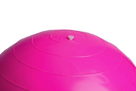 Мяч для фитнеса (фитбол) орех с насосом 90х45 см PowerPlay 4004 розовый - Фото №3