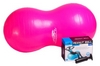 М'яч для фітнесу (фітбол) горіх з насосом 90х45 см PowerPlay 4004 рожевий