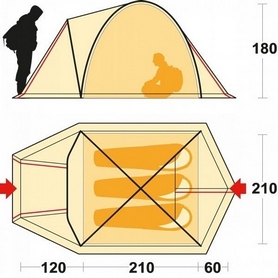 Палатка трехместная Ferrino Shaba 3 Blue 923878 - Фото №5
