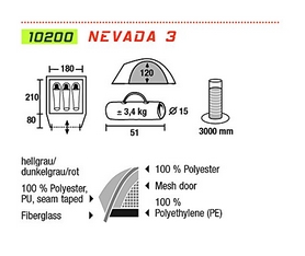 Палатка трехместная High Peak Nevada 3 Gray - Фото №3