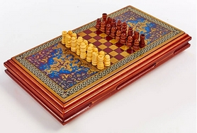 Набор настольных игр 2 в 1 деревянный (нарды, шахматы) BAKU XLY730-B, 33 x 34 см - Фото №7