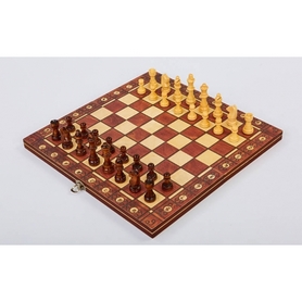 Набор настольных игр 3 в 1 деревянный с магнитом (шахматы, шашки, нарды) W7702H, 29 x 29 см - Фото №2