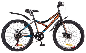 Велосипед подростковый горный Discovery Flint 14G Vbr с крылом 2018 - 24",  рама - 14", оранжевый (OPS-DIS-24-085)