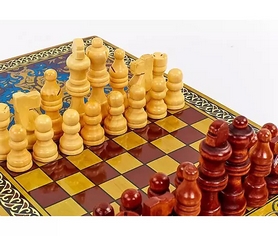 Набір настільних ігор 2 в 1 дерев'яний (нарди, шахи) BAKU XLY740-B, 42 x 46 см - Фото №7