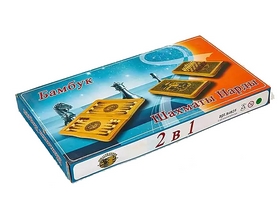 Набор настольных игр 2 в 1 деревянный (нарды, шахматы) BAKU B4825, 44 x 44 см - Фото №2