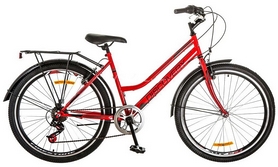 Велосипед міської Discovery Prestige Woman з крилом Pl 2018 - 26 ", рама - 17", чорно-червоний (OPS-DIS-26-141)