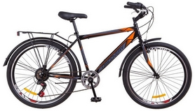 Велосипед городской Discovery Prestige Man с крылом Pl 2018 - 26", рама-18", черно-оранжевый (OPS-DIS-26-139)