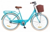 Велосипед городской Dorozhnik Lux (планет) с багажником и корзиной 2018 - 26", рама - 17", голубой (OPS-D-26-045)