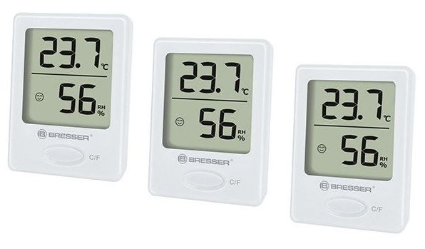 

Комплект термометр-гигрометр Bresser Temeo Hygro Indicator White, 3 шт