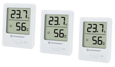 Комплект термометр-гигрометр Bresser Temeo Hygro Indicator White, 3 шт