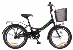 Велосипед підлітковий Formula Smart 14G St з багажником і кошиком 2018 - 20 ", рама - 13", чорно-зелений (OPS-FR-20-028)