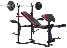 Скамья для жима Hop-Sport HS-1020 с тягой + набор Strong, 55 кг - Фото №4