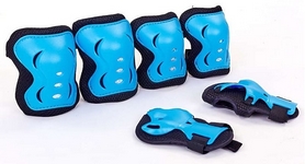 Защита для катания (наколенники, налокотники, перчатки) Kepai, голубая