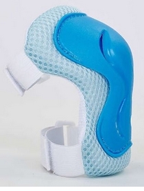 Защита для катания (наколенники, налокотники, перчатки) Kepai, бело-голубая - Фото №2