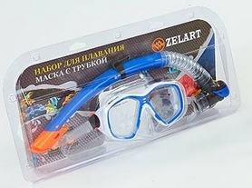 Набір для плавання ZLT M276-SN120-PVC-BL (маска + трубка) - синій - Фото №2