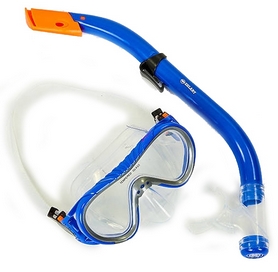 Набор для плавания подростковый ZLT M161-SN93-SIL-BL (маска + трубка) - синий