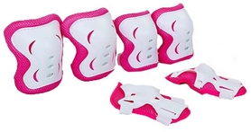 Захист для катання (наколінники, налокітники, рукавички) Kepai, біло-рожева